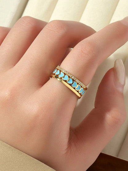 SALTY Stone-Studded Adjustable Finger Ring
