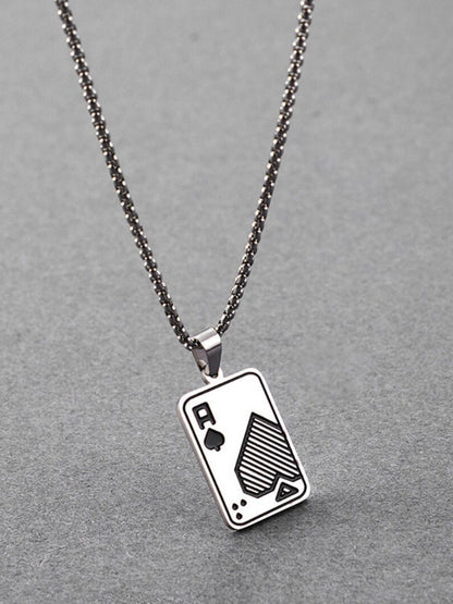 SALTY Stainless Steel Ace Pendant with Chain