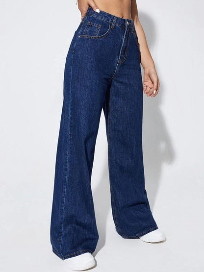 Women Jean Straight Fit High-Rise Clean Look Stretchable Cotton Jeans