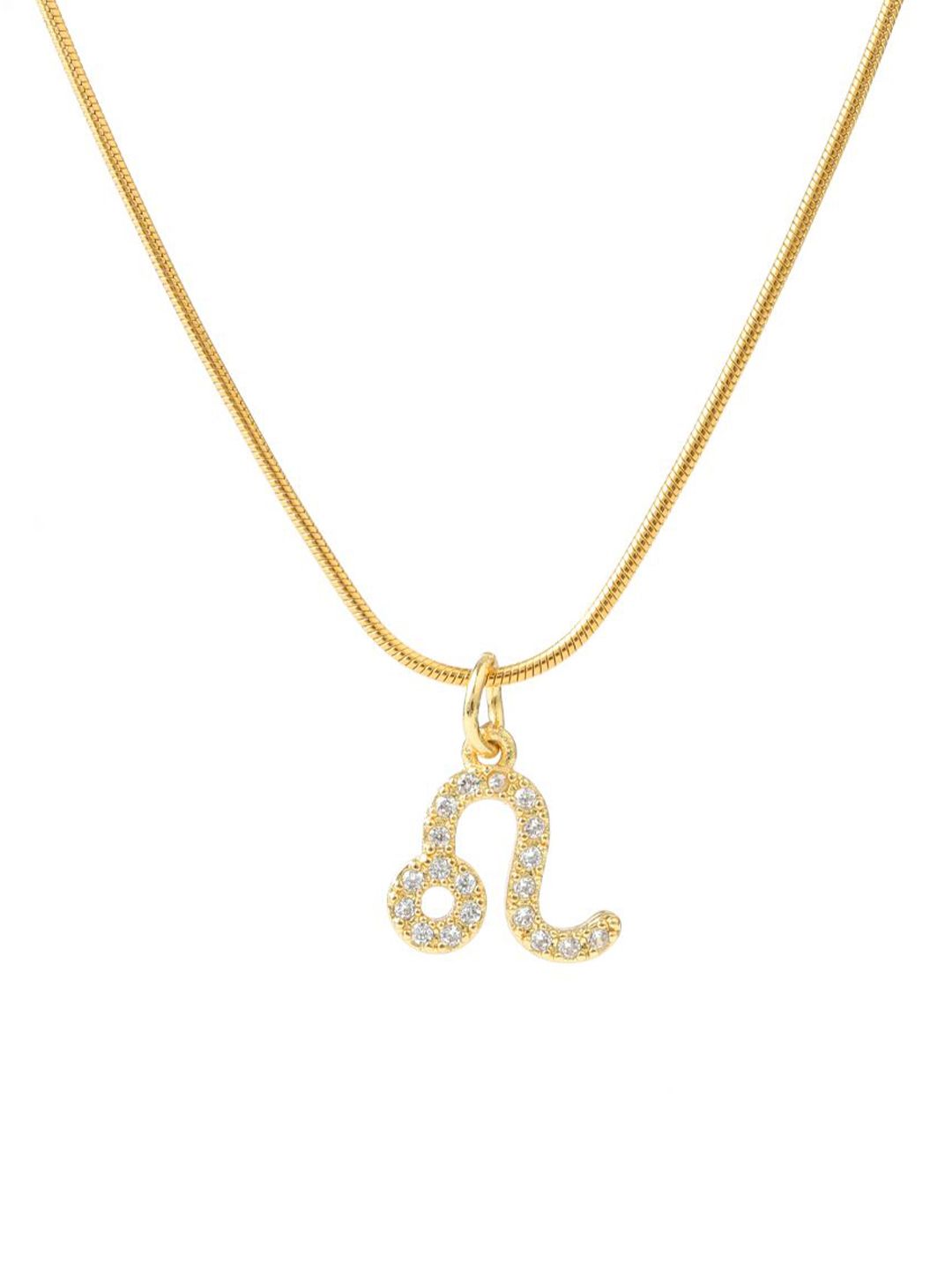 SALTY Stone Studded Cosmic Zodiac Leo Pendant With Chain