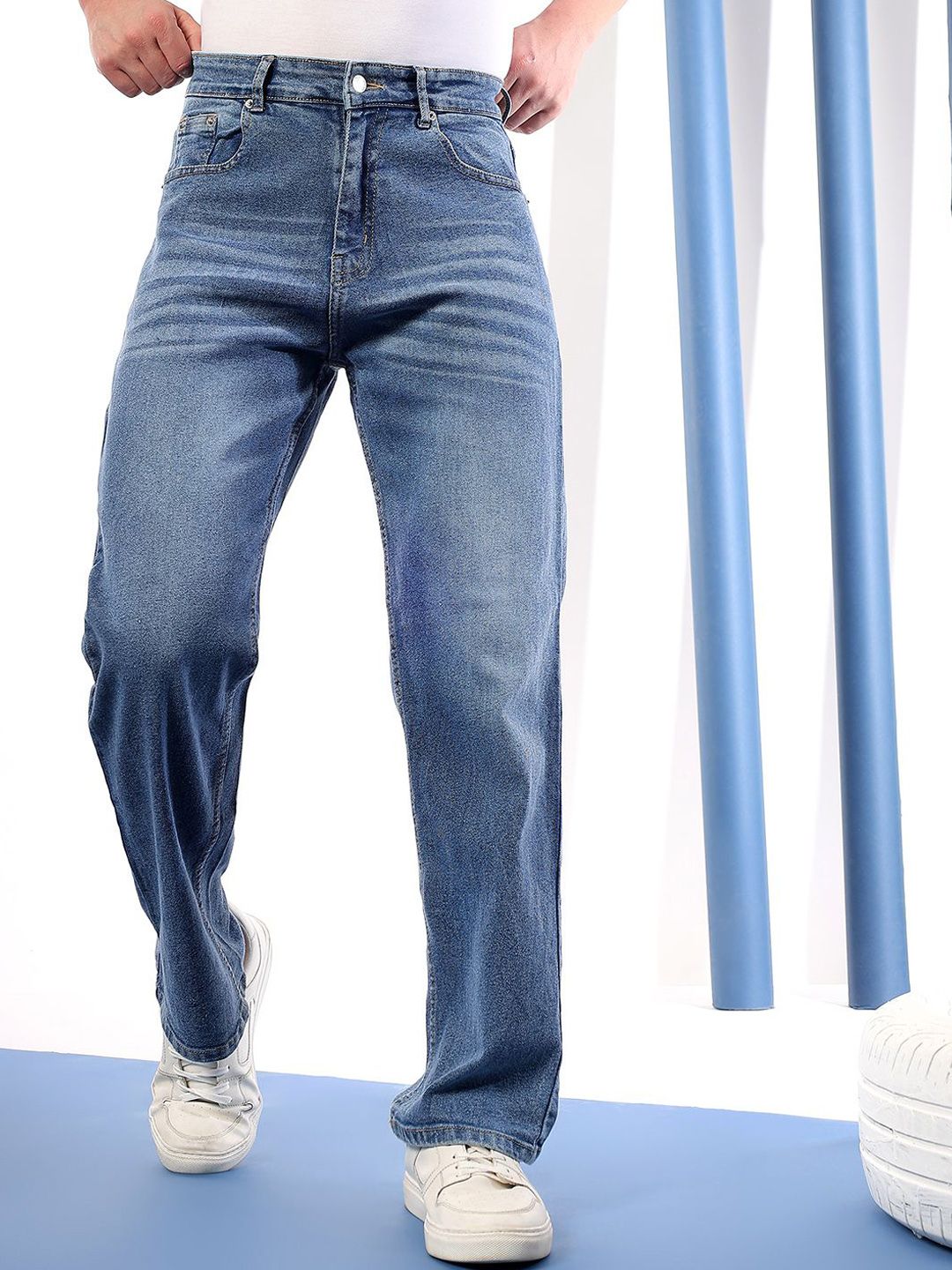 Men Comfort Regular Fit Mid-Rise Stretchable Jeans