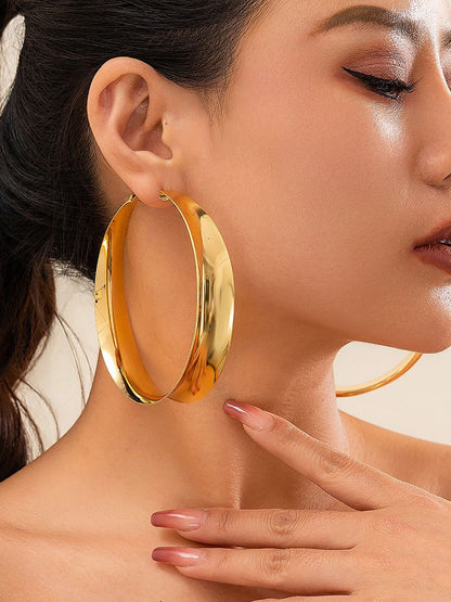 Gold Plated Circular Hoop Earrings