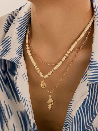 Gold-Plated Artificial Baeded MInimal Necklace