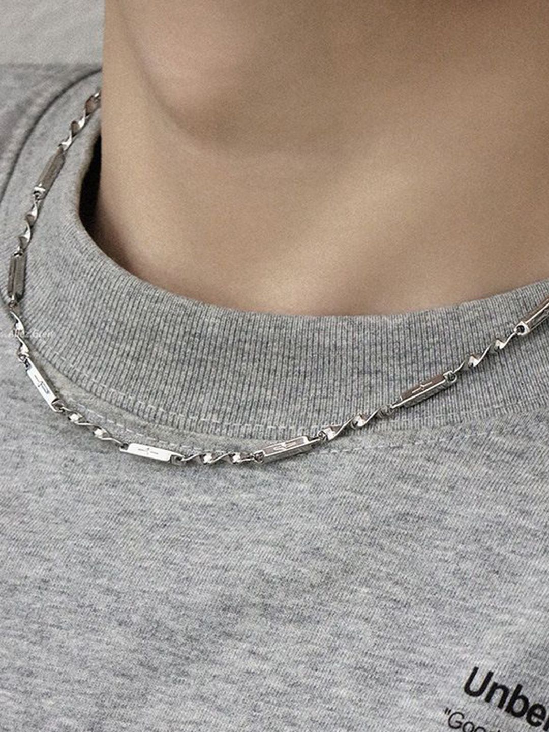 Silver-Plated  Stainless Steel Minimal Chain