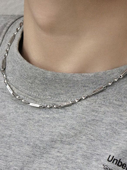 Silver-Plated  Stainless Steel Minimal Chain