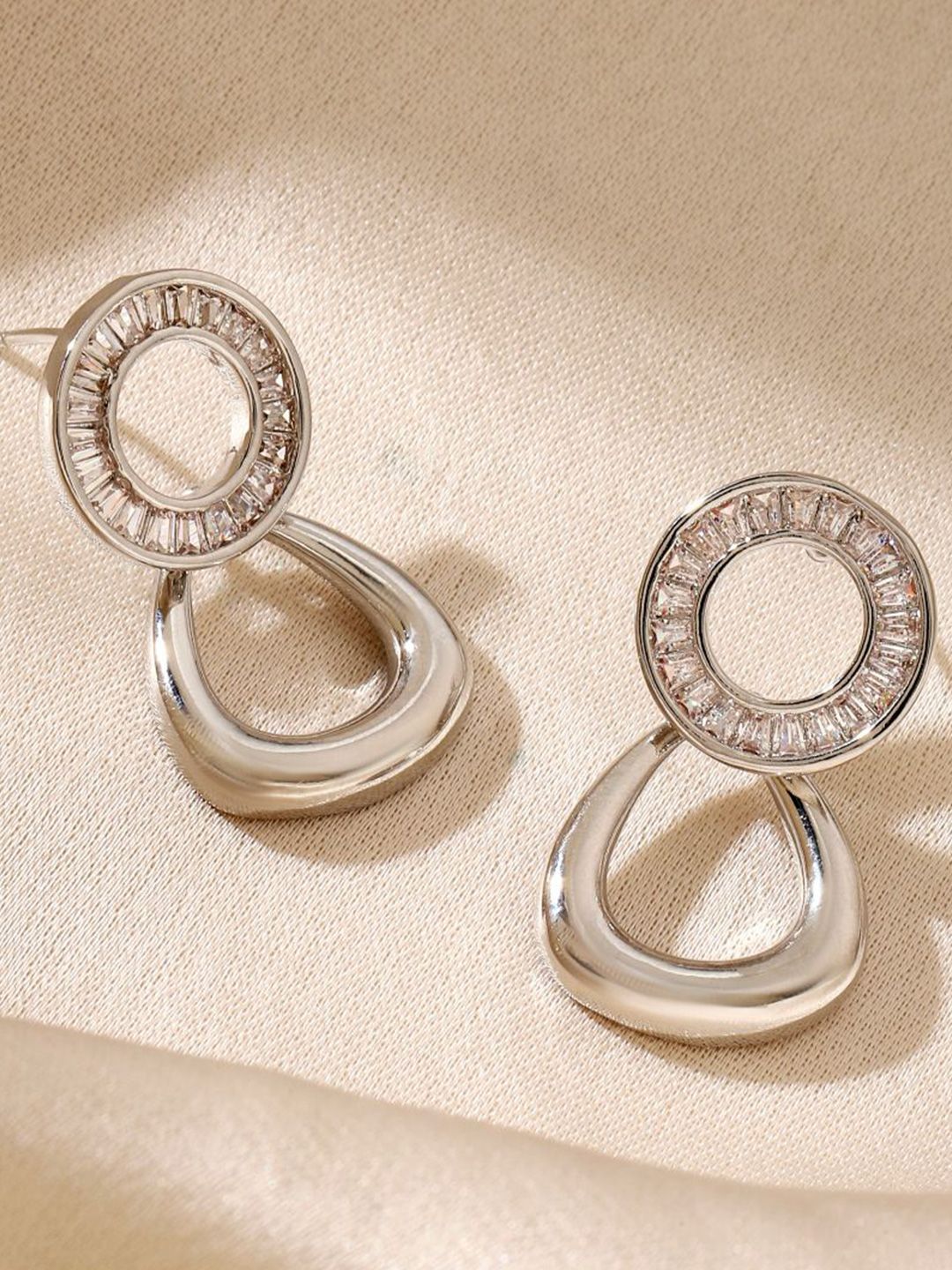 SALTY Gold-Plated Contemporary Oxidised Drop Earrings