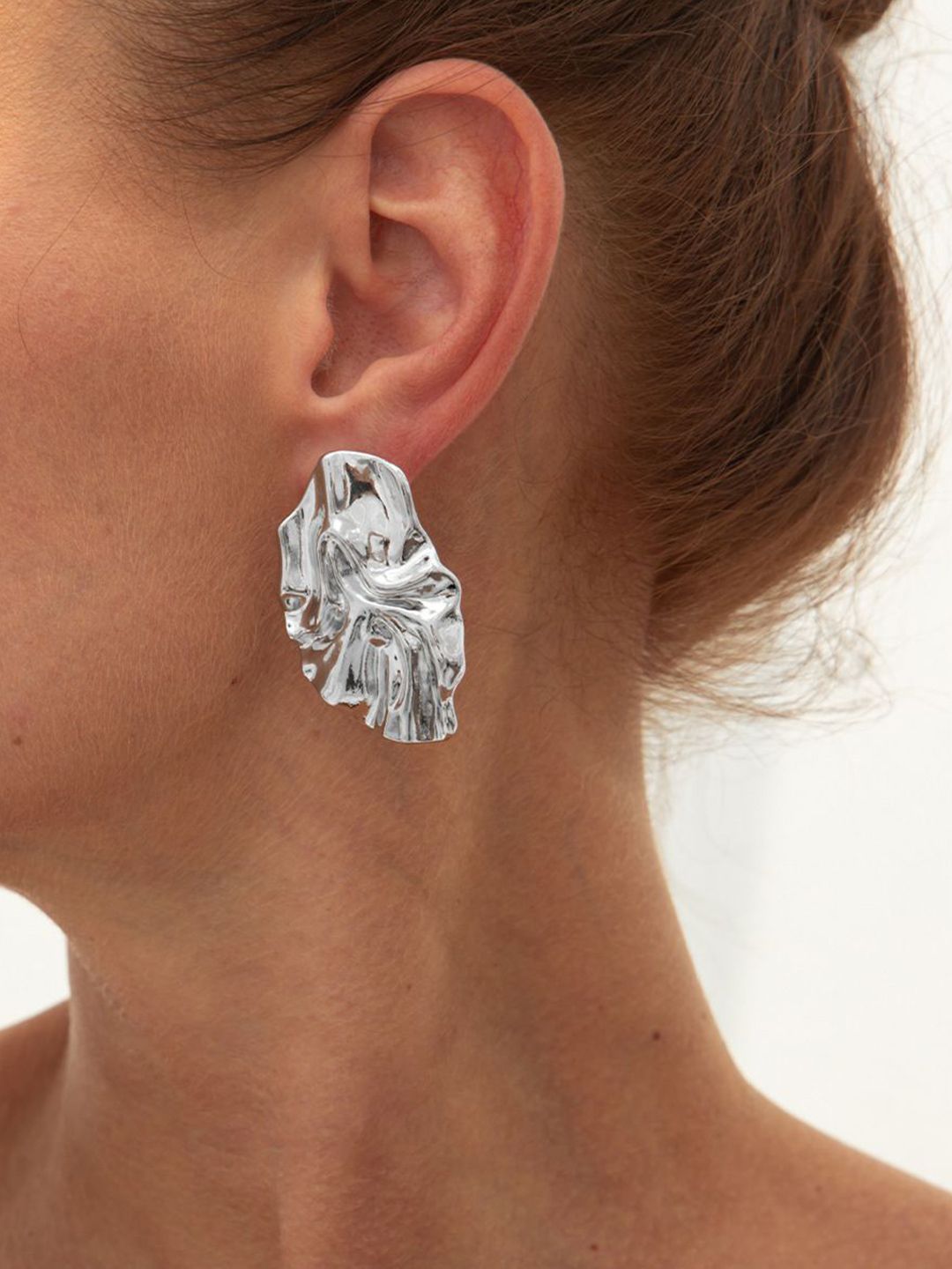 Silver-Plated Contemporary Studs