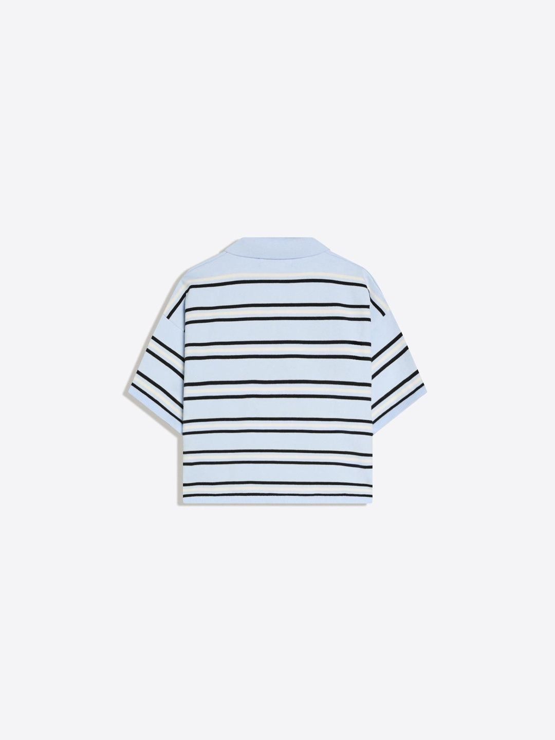 Women Striped Crop Pullover Tshirt
