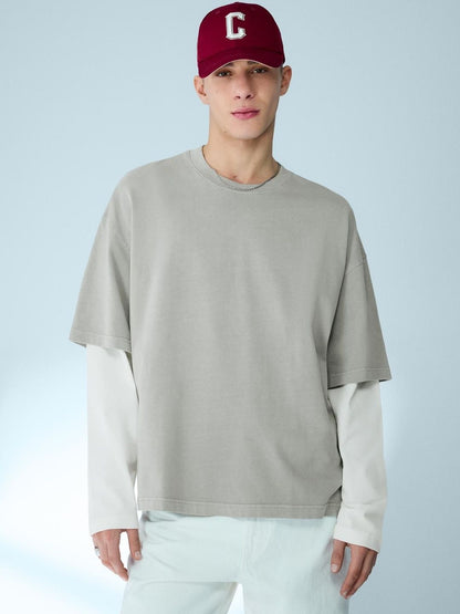Double sleeve print T-shirt