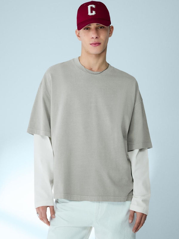 Double sleeve print T-shirt