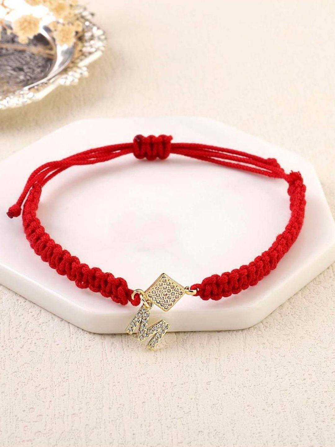 SALTY Women Artificial Stones Studded Stainless Steel Link Bracelet