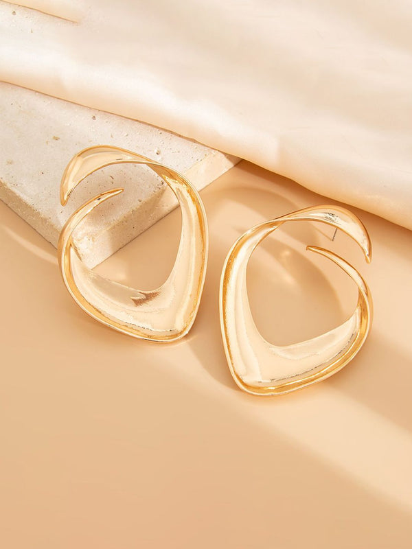 Gold Plated Contemporary Drop Earrings