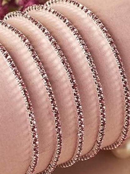 SALTY Women Set of 5 Stone Studded Rich Mulberry Stretchable Elasticated Bracelets