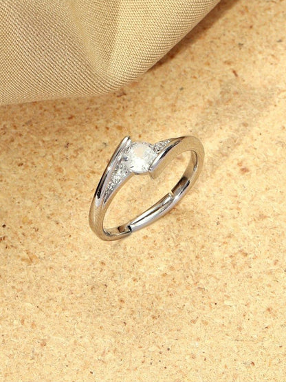 SALTY Set Of 2 Crystal Bliss Delicate Ring For Girlfriend & Boyfriend