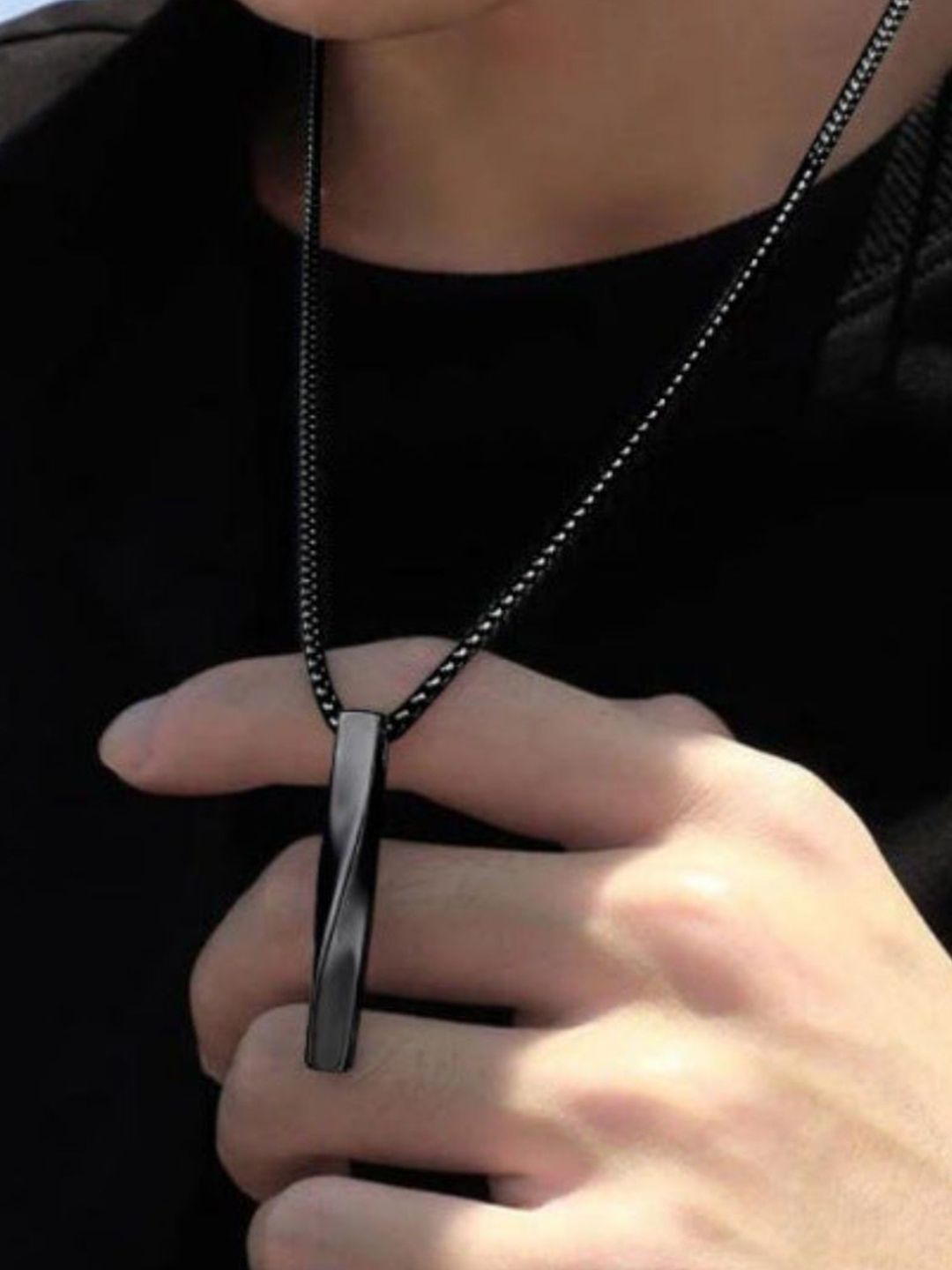 SALTY Pack of 2 Men Collier Black Chain