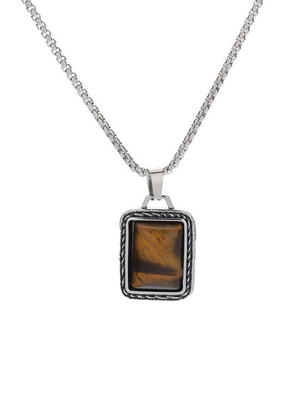 Stainless Steel Silver-Plated Artificial Stones Minimal Necklace