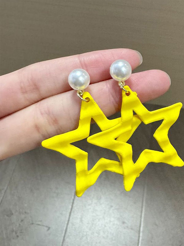 Star Shaped Drop Earrings