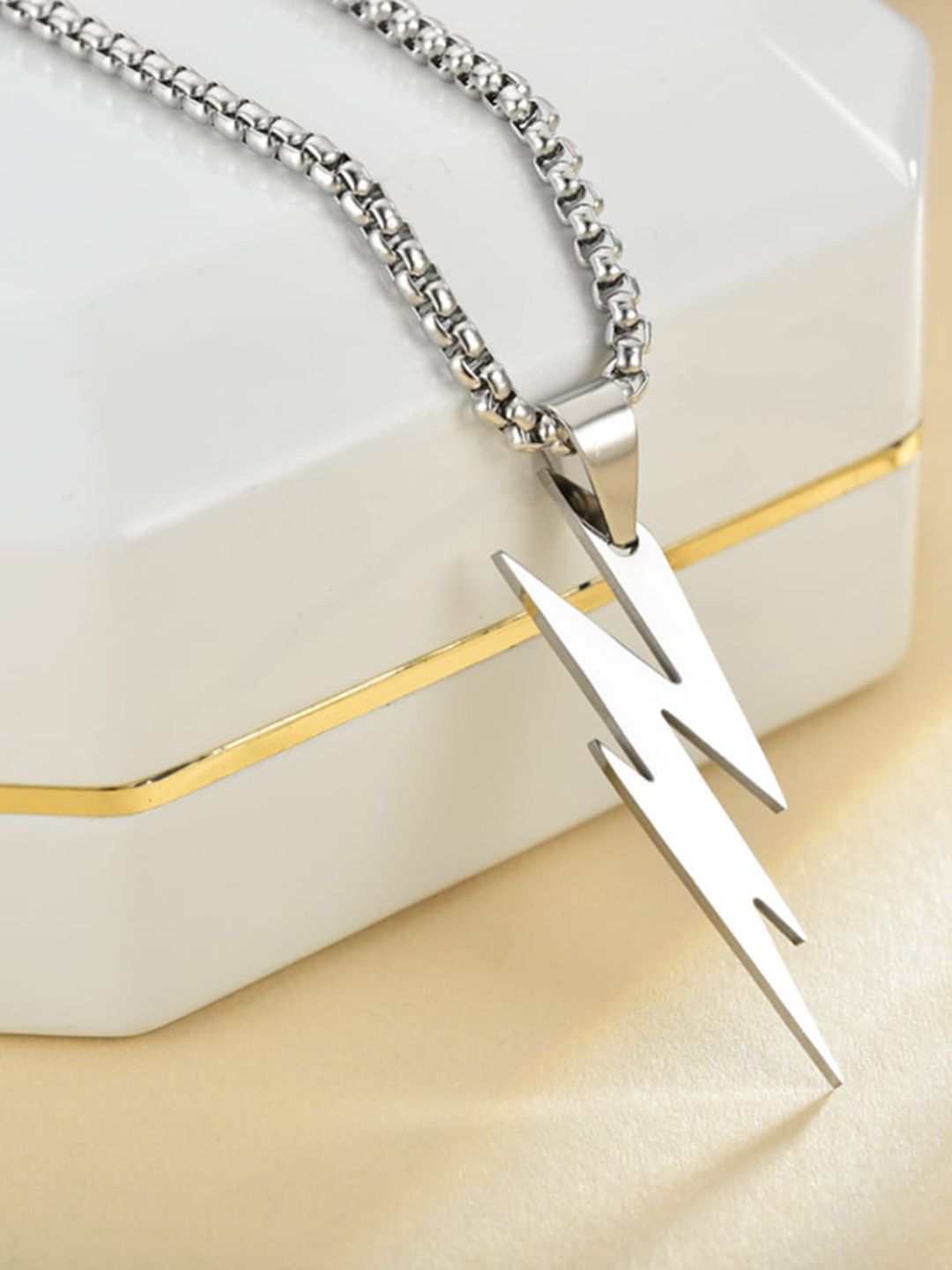 SALTY Voltage Men Stainless Steel Contemporary Pendant with Chain