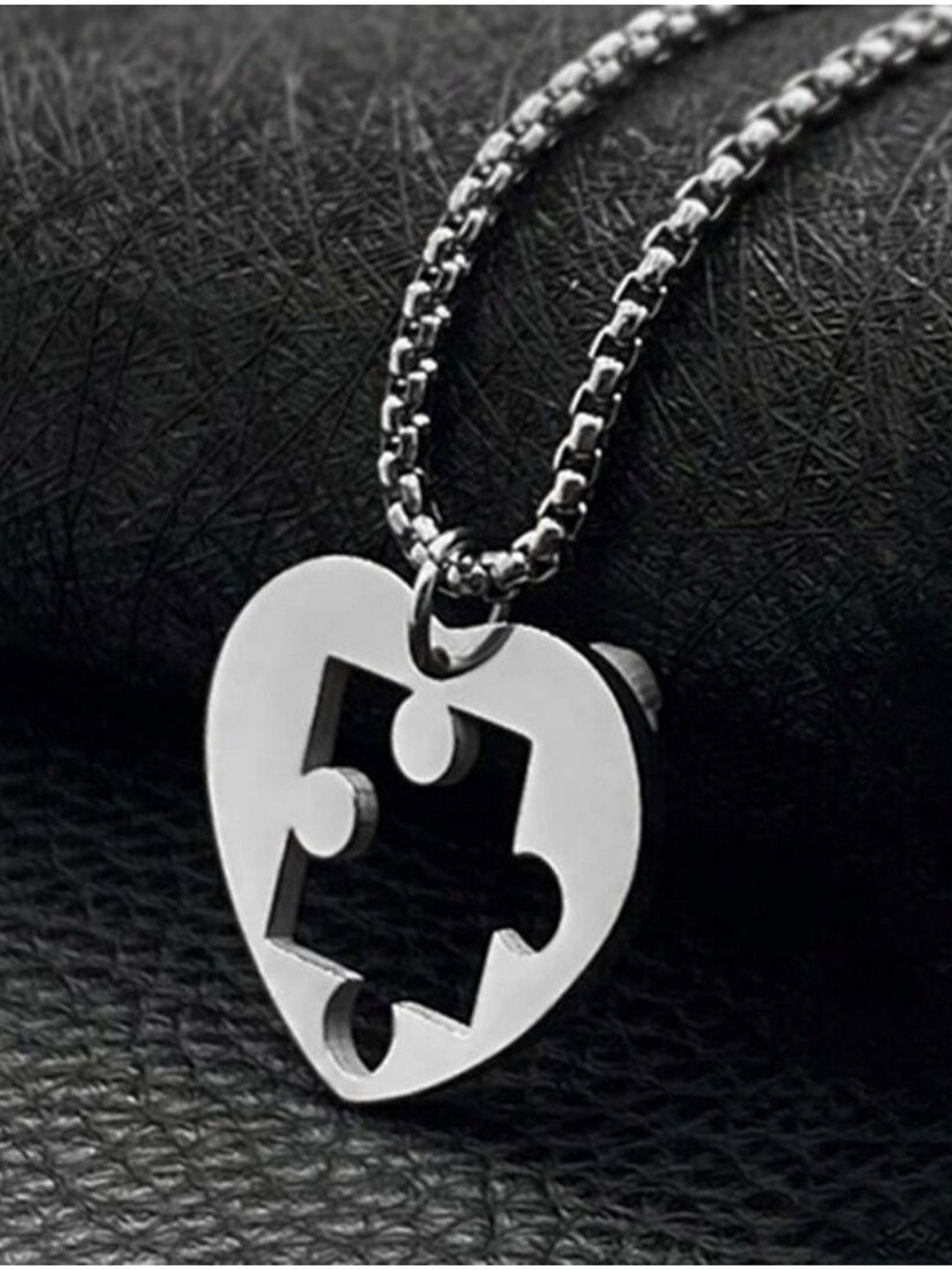 SALTY Women Set Of 2 Stainless Steel Enigmatic Connections Couple Pendants With Chains