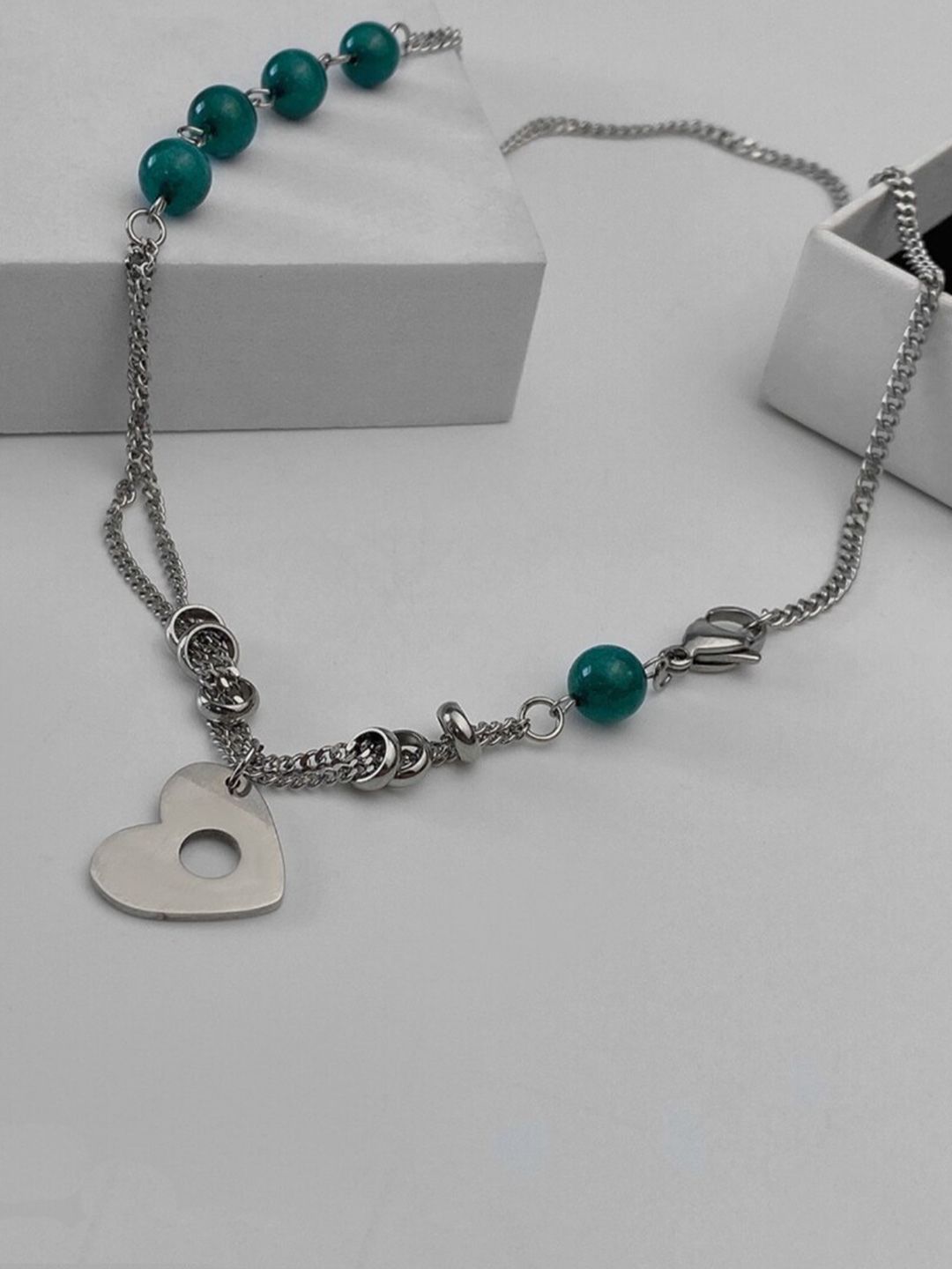 SALTY Men Stainless Steel Artificial Beads Necklace