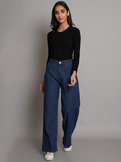 Women Jean Bootcut Straight Fit High-Rise Stretchable Jeans
