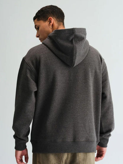 Men Signature Dark Grey Melange Hoodie