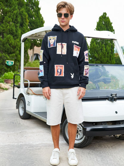 Men Printed Hooded Sweatshirt