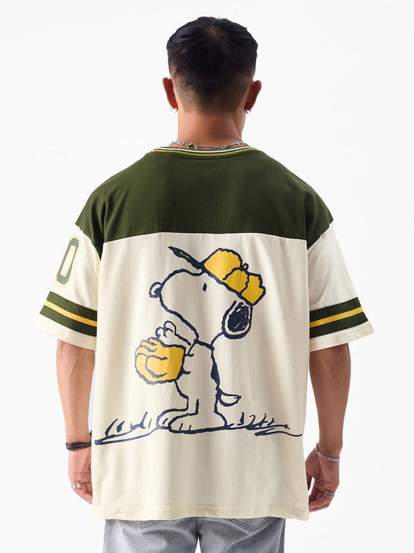 Men Oversized Peanuts Off White Tshirts