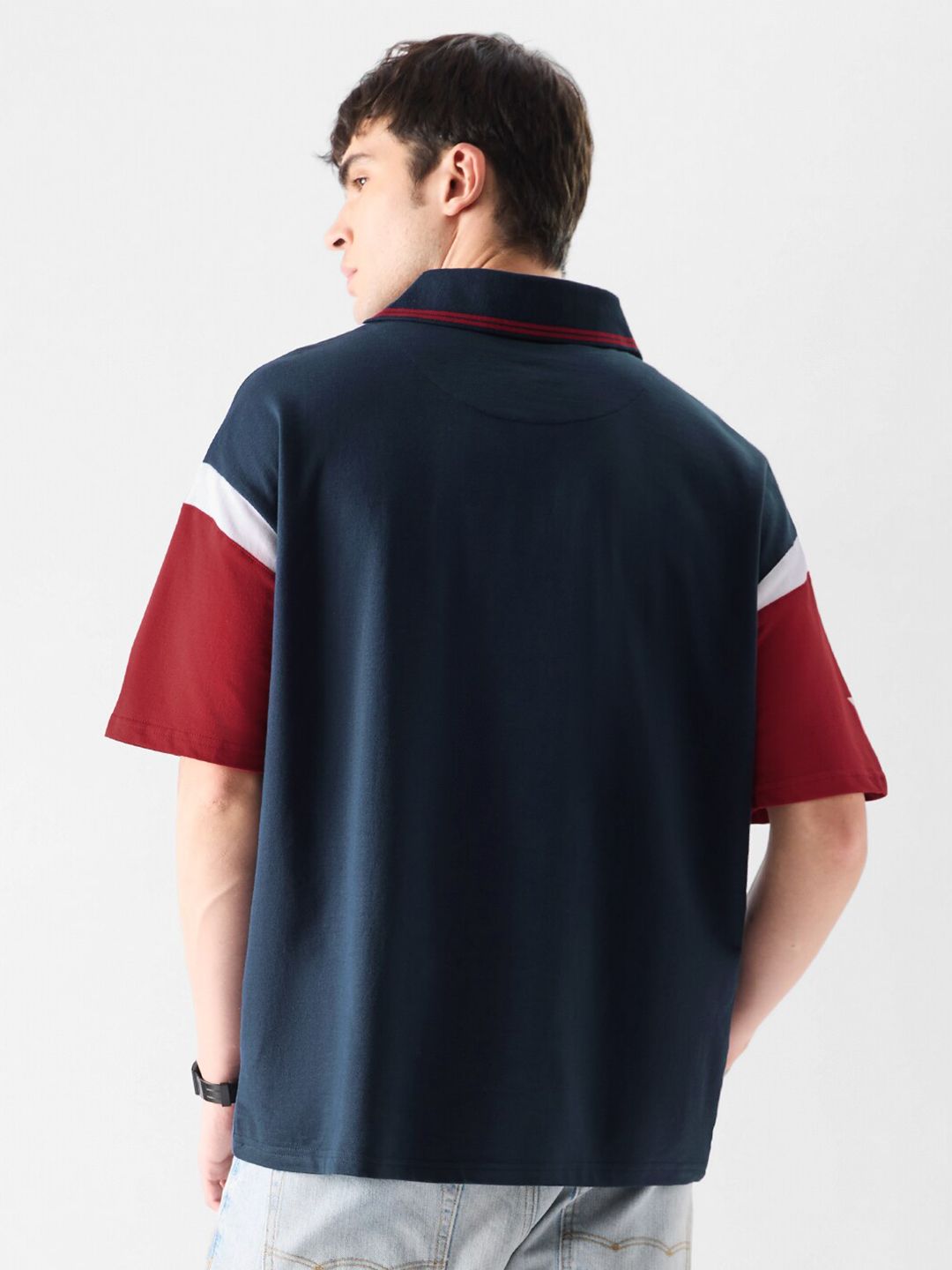 Men Oversized Captain America Navy Blue Tshirts