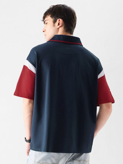 Men Oversized Captain America Navy Blue Tshirts