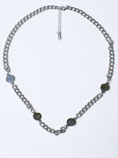 SALTY Men Stainless Steel Reversible Mood Stones Chain