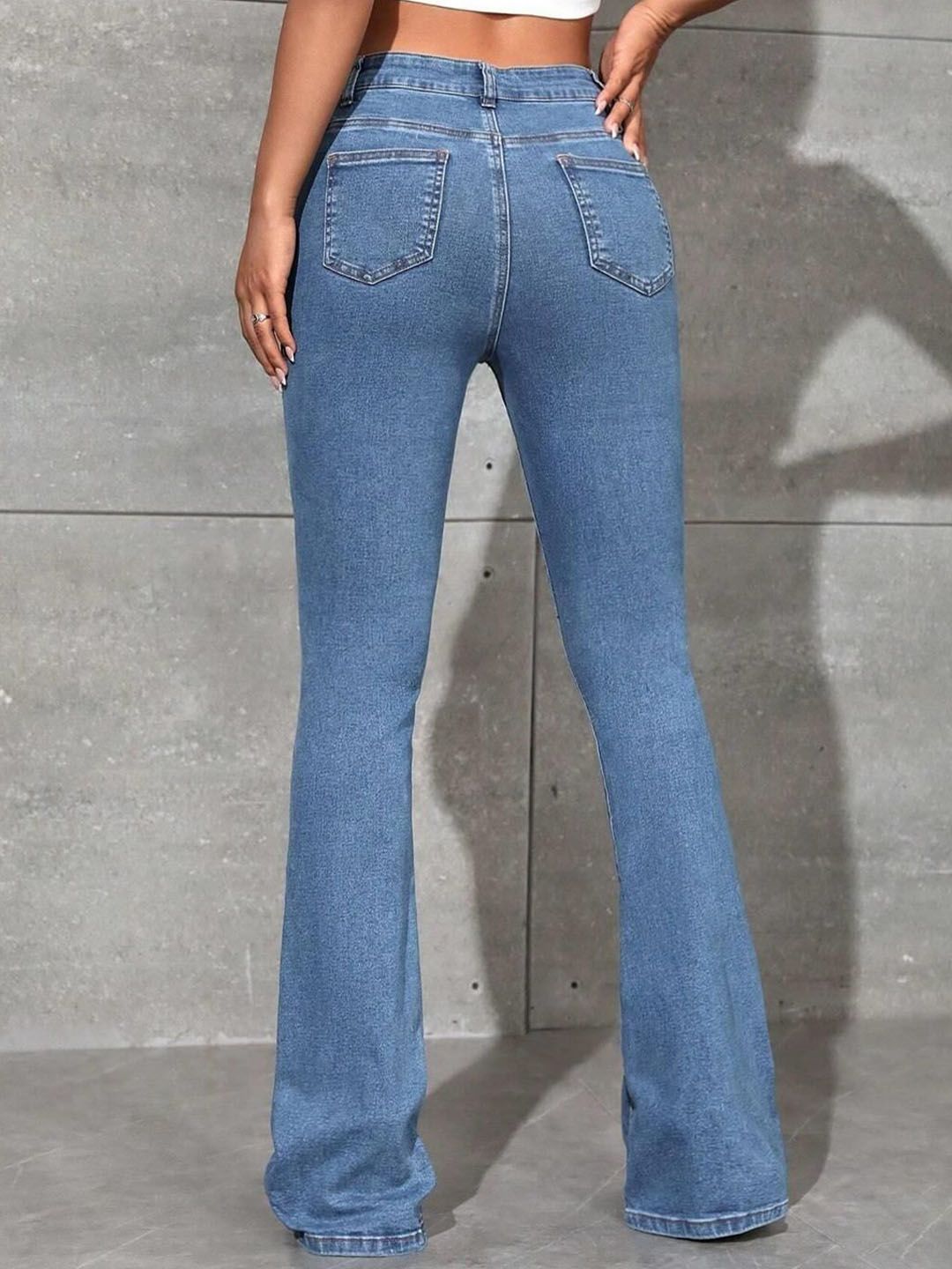 Women Bootcut High-Rise Clean Look Stretchable Jeans