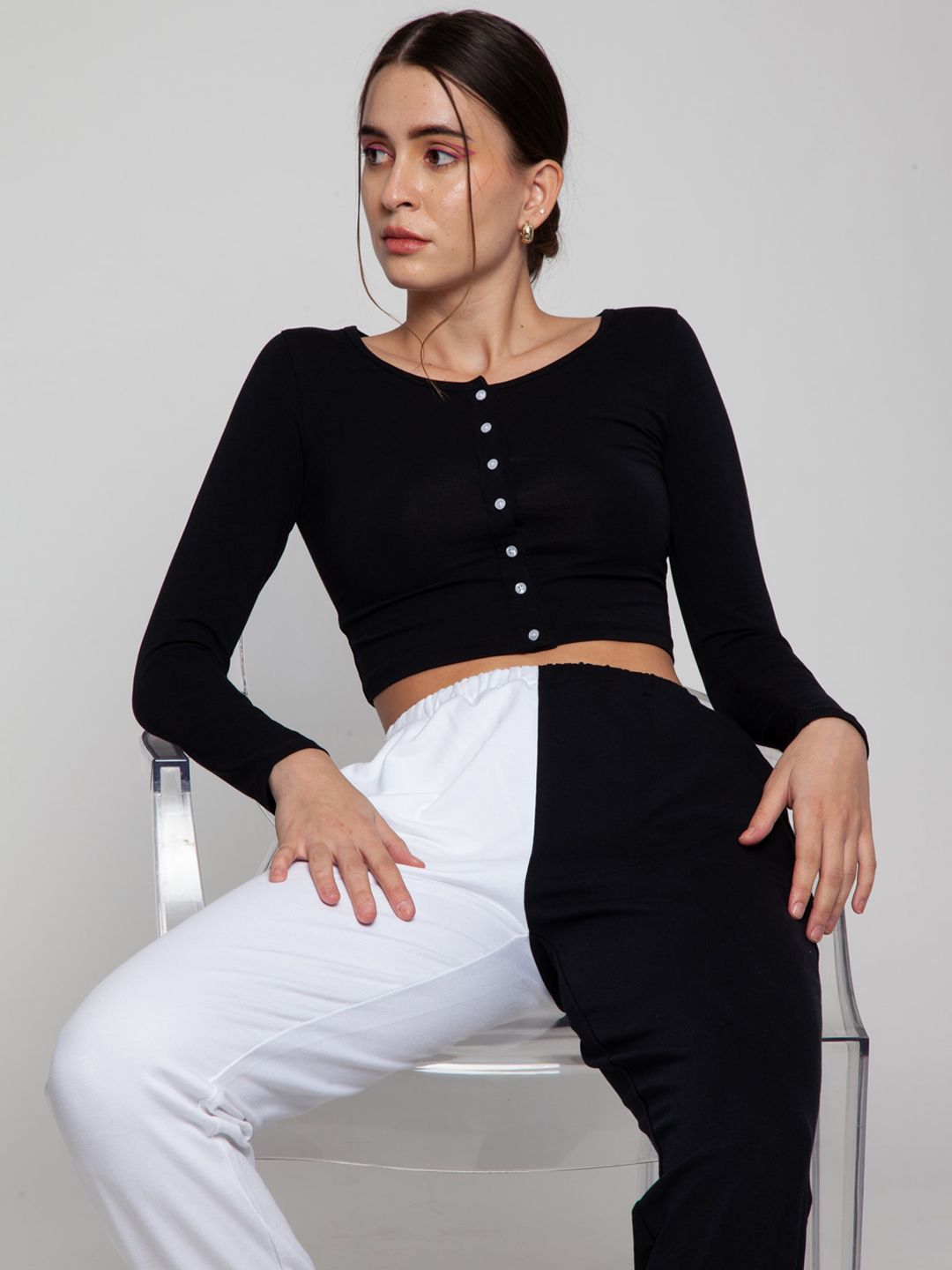 Black And White Split Jogger