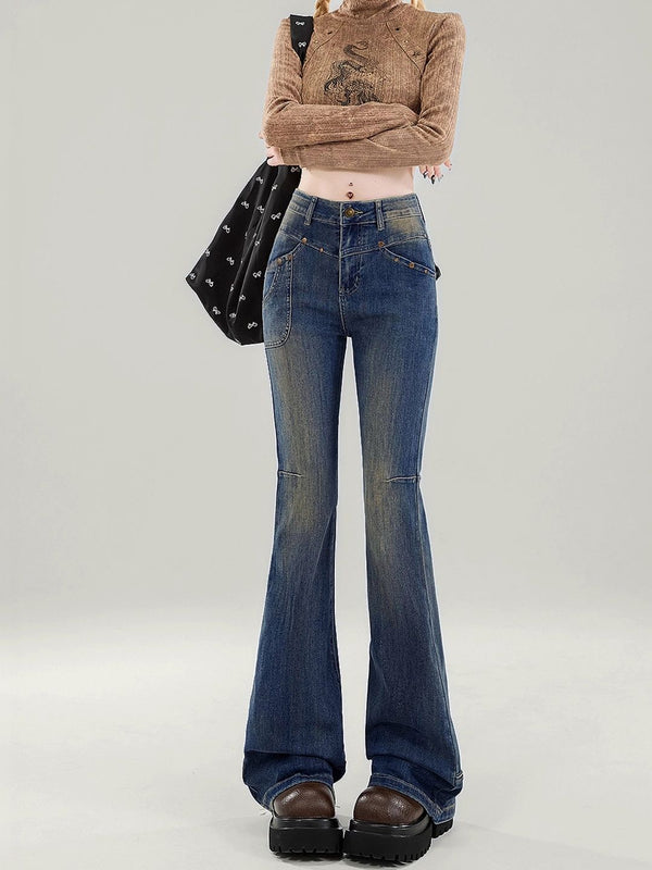 Women Bootcut High-Rise Light Fade Jeans
