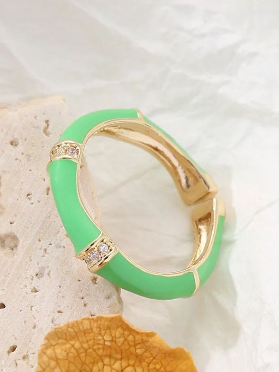 SALTY Stone-Studded Adjustable Finger Ring