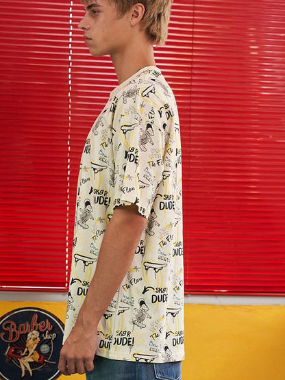 Humour and Comic Printed Oversized T-Shirt