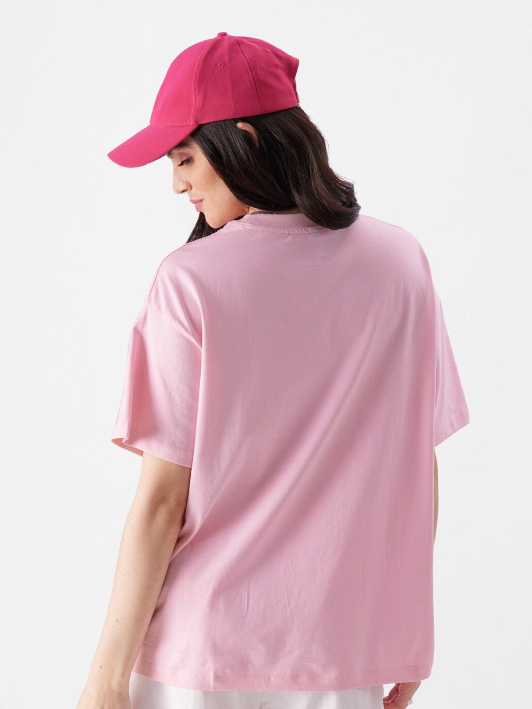 Women Oversized Powerpuff Girls Pink Tshirts