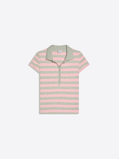 Short sleeve striped polo shirt