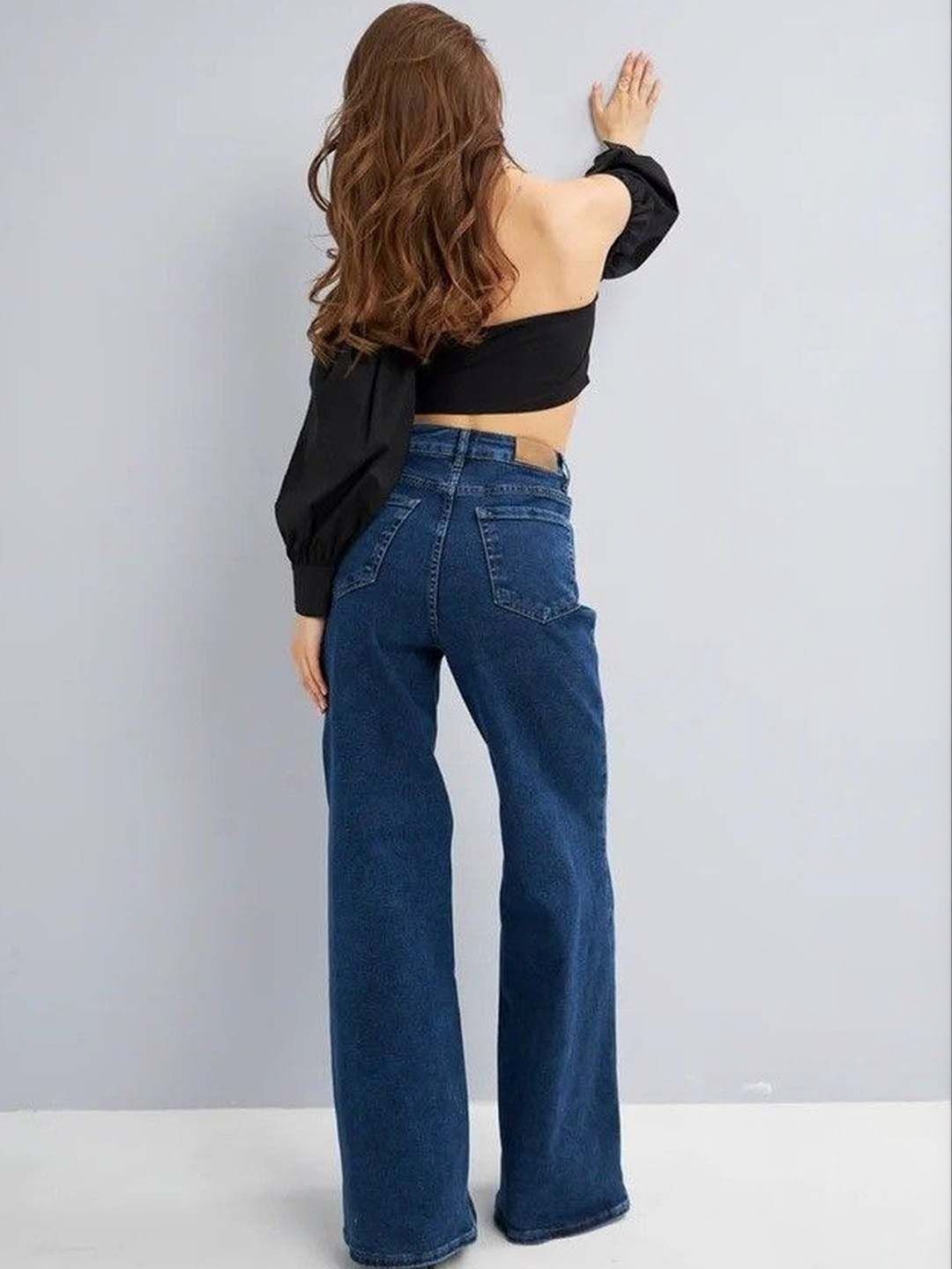 Women Wide Leg High-Rise Jeans