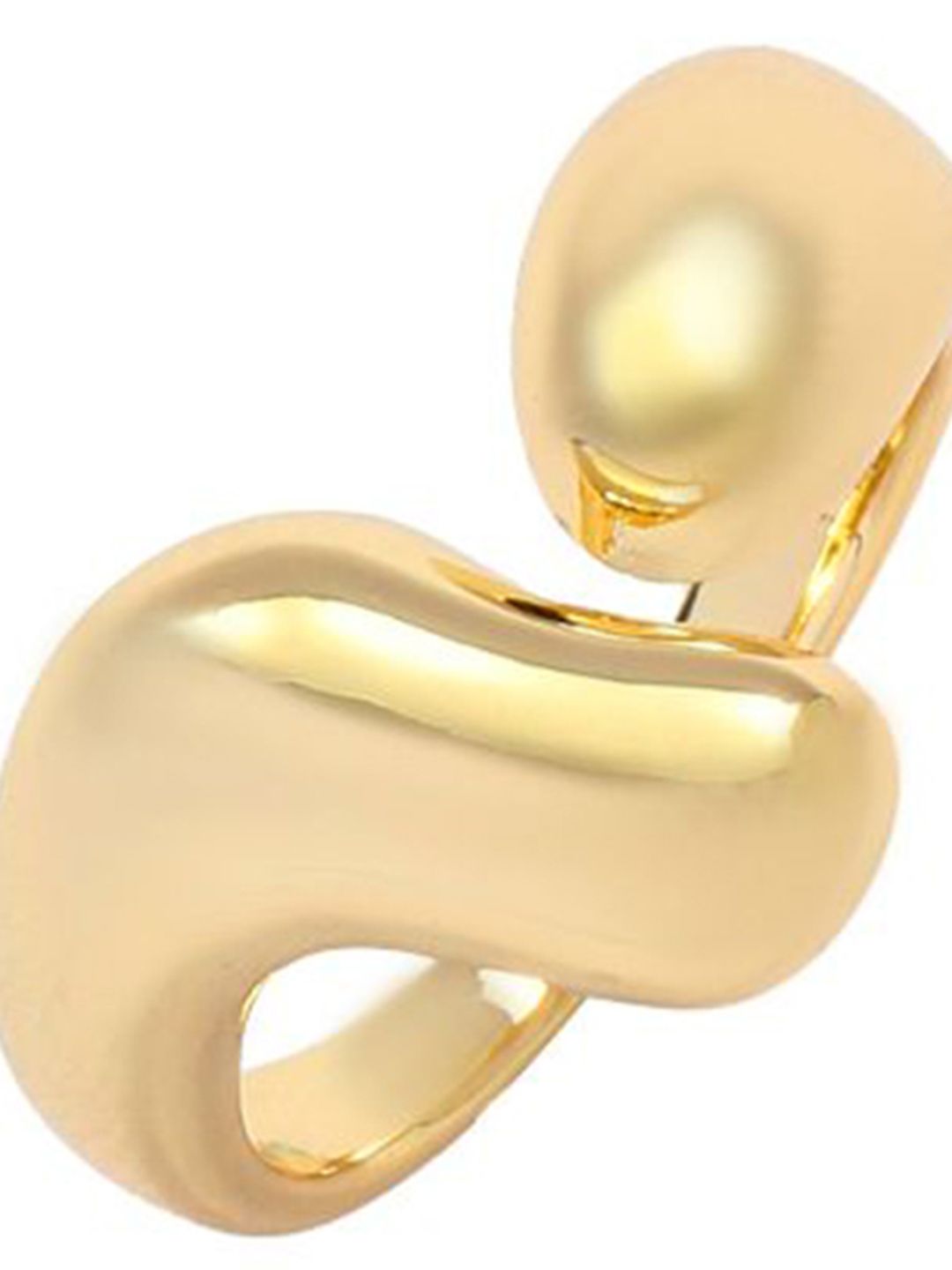 SALTY Women & Girls Chunky Molten Metal Gold Stylish Adjustable Finger Ring