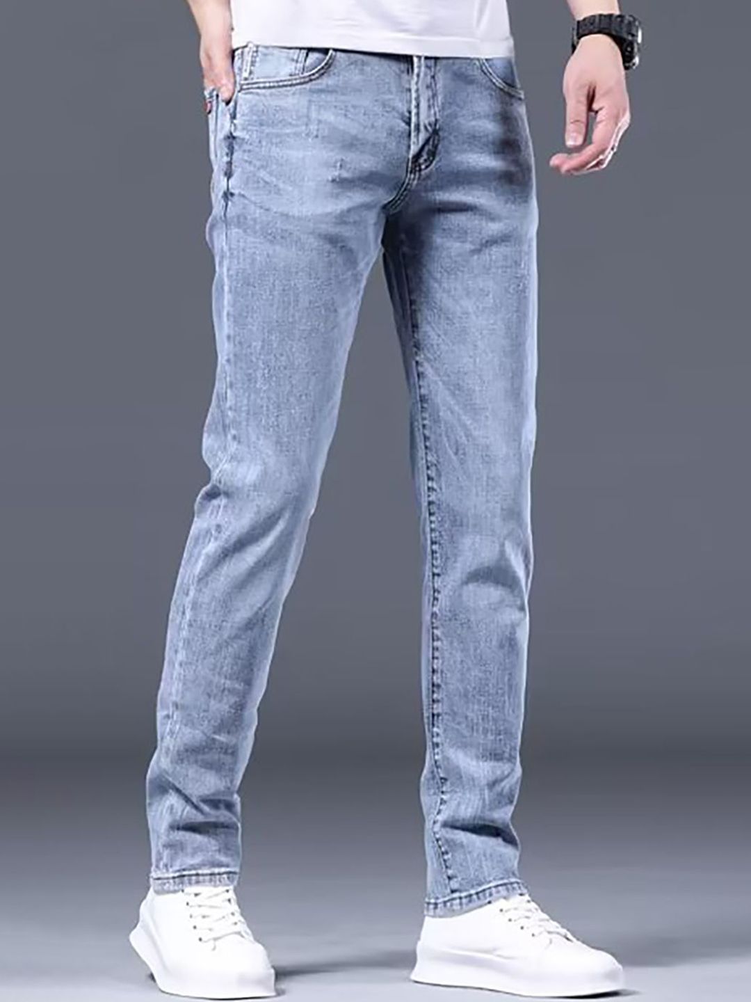 Men Mid-Rise Skinny Fit Light Fade Jeans