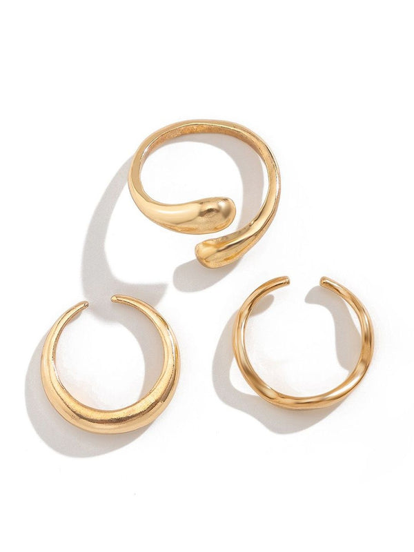 Set of 3 Gold-Plated Finger Ring