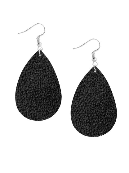 Silver-Plated Oval Shaped Drop Earrings