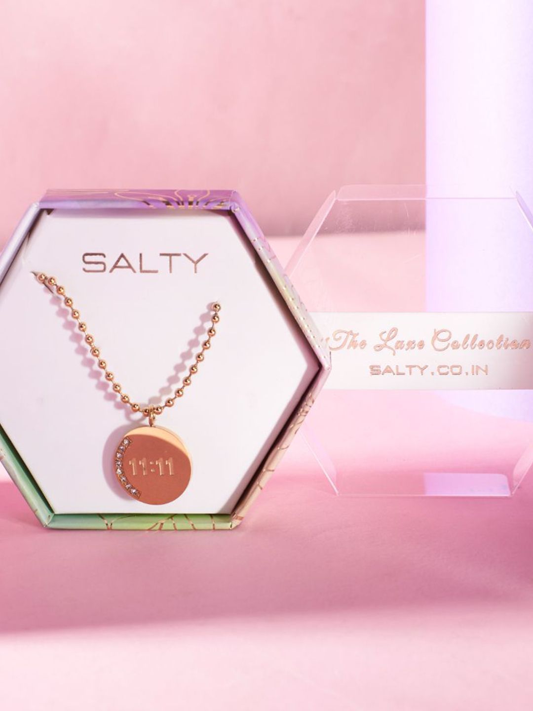 SALTY Gold-Plated 11.11 Charm Pendant With Chain