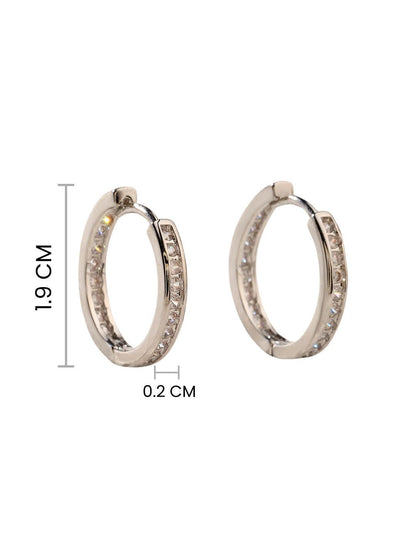SALTY Odessa Contemporary Artificial Stones Studded Hoop Earrings