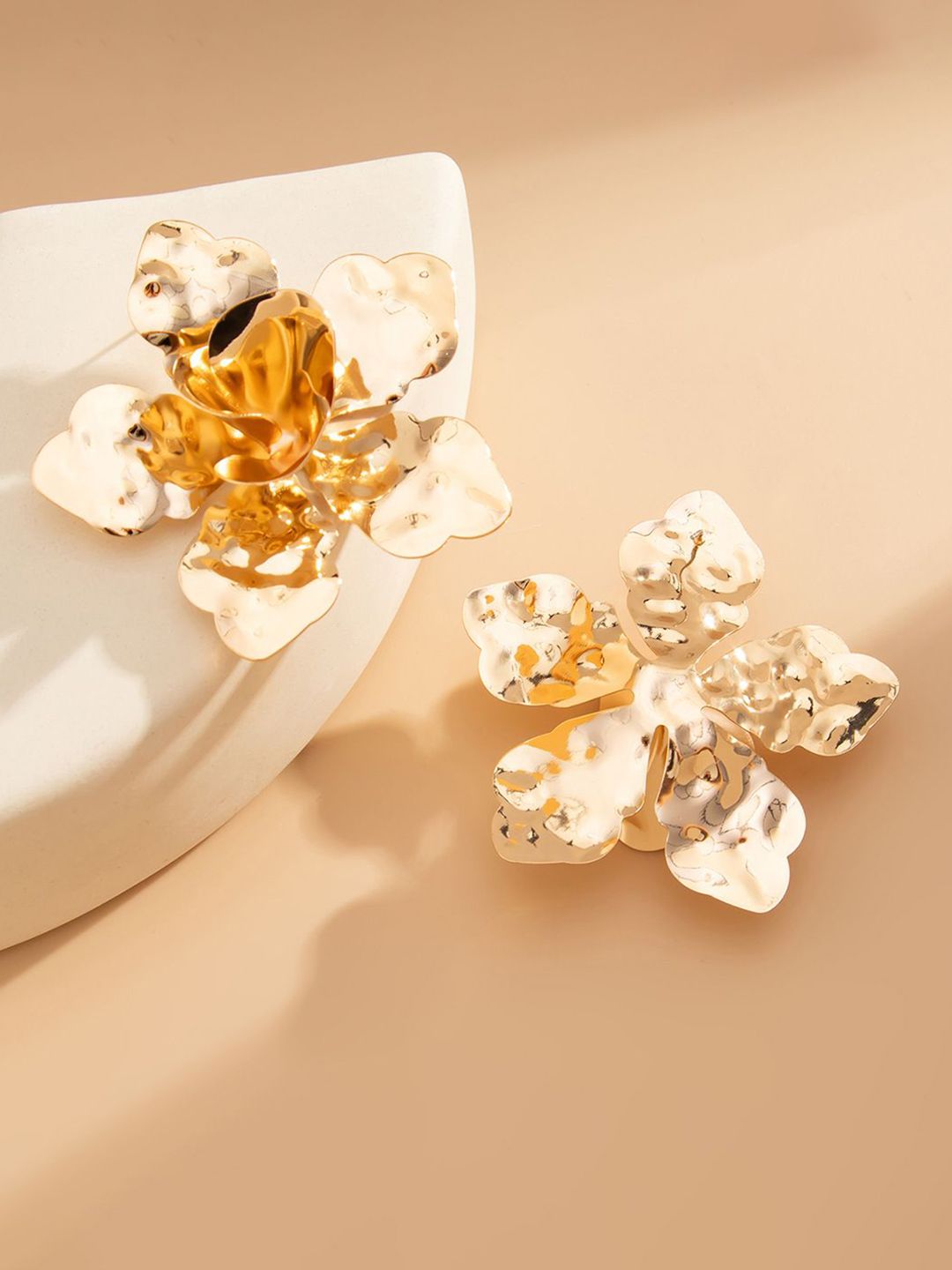 Gold-Plated Floral Shaped Studs