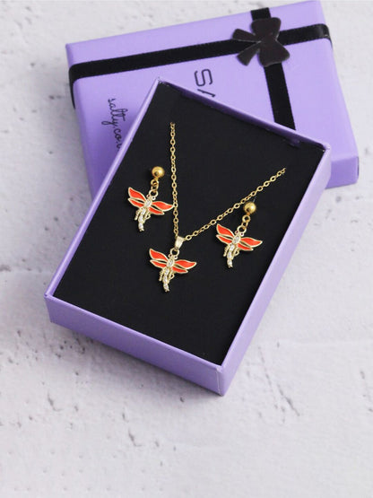 SALTY Stone-Studded Anti-Tarnish Earrings & Necklace