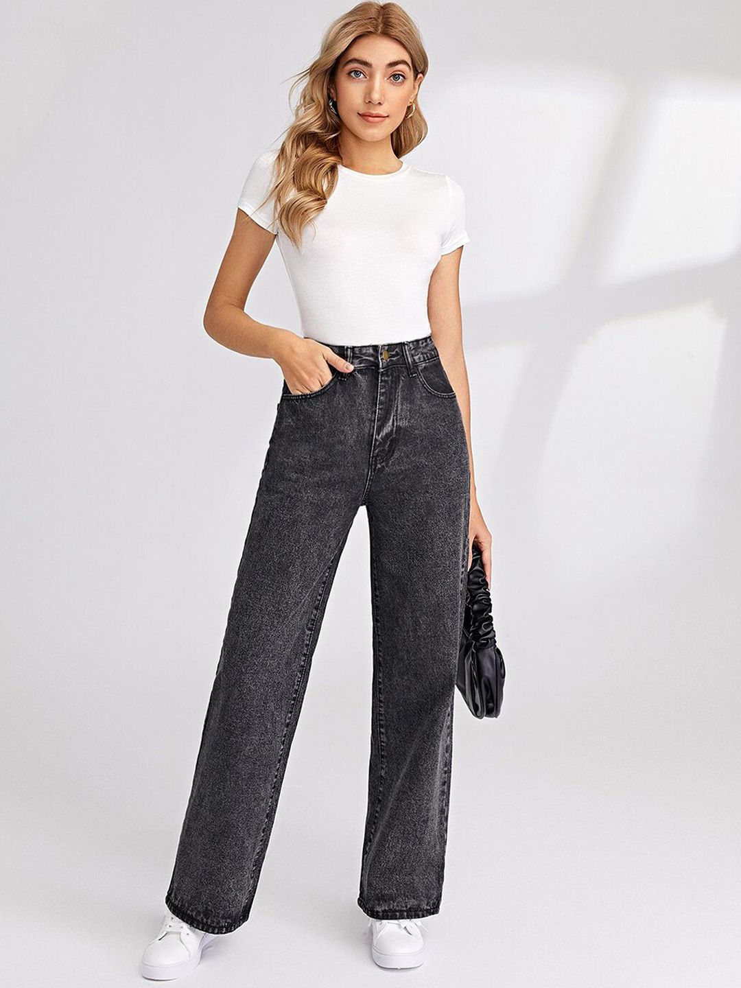 Women Jean Straight Fit High Rise Stretchable Jeans