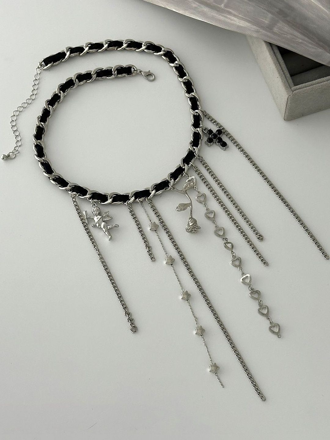 Silver-Plated Enamelled Necklace
