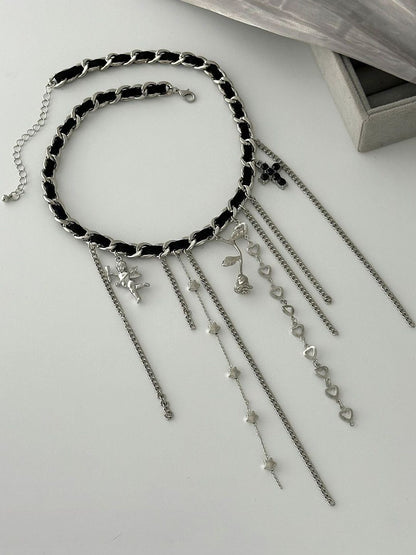 Silver-Plated Enamelled Necklace